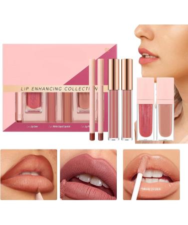 Lip Gloss Set 6 Pieces Matte Lip Balm & Lip Pencil In Water Resistant Easy Application Formula Moisturizing nongreasy and perfect for everyday wear parties and special occasions - Buy Online on GoSupps.com