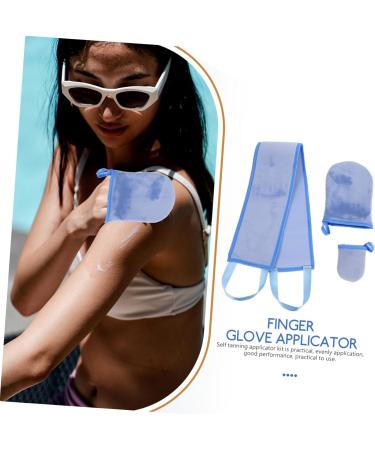1 Set Gloves Sunscreen Lotion Back Tanning Applicator for Adult Self Tanning Back Applicator Tanning Finger Glove Applicator Pull Back Strip Finger Cot Suite Flocking Make up - Buy Online on GoSupps.com