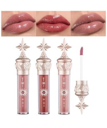 Lip Gloss Set Makeup Lipsticks For Women Long Lasting Lipgloss Waterproof Lipstick For Lip Plumper Gloss And Liquid Blush Tinted Lip Balm Lip Tint Make Up Gift(3PC) set 3PC