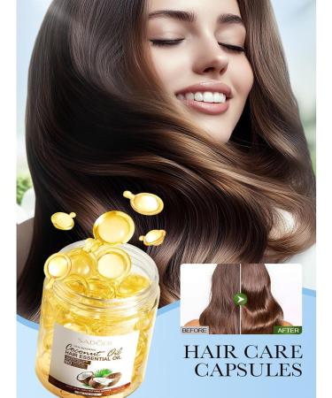 Hair Treatment Serum Coconut Hair Oil Hair Vitamin Serum Oil Capsules Moisturizes and Softens Dry Frizzy and Damaged Hair Nourishing Conditioner - Buy Online on GoSupps.com