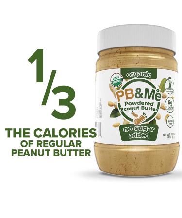 PB&Me Organic Powdered Peanut Butter - Keto Snack, Gluten Free, Plant Protein - 16oz (1lb) - No Sugar Added - Buy Online on GoSupps.com