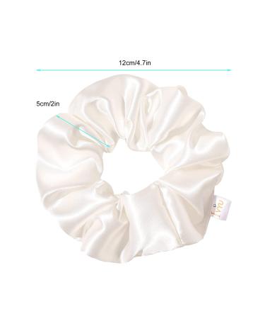 Silk Scrunchies for Hair - No Crease Hair Ties for Thick Curly Hair | Soft Ponytail Holders in White, Black, Navy, Gray - Buy Online on GoSupps.com