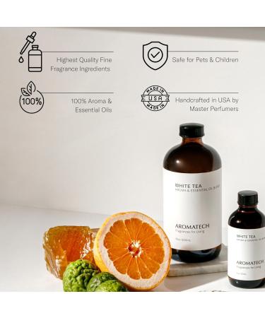 AromaTech White Tea Aroma Essential Oil Blend: Luxury Hotel Inspired Aromatherapy with White Tea Orange & Palo Santo for Ultrasonic Diffusers & Nebulizers - 16 fl oz 500 mL White Tea 16.9 Fl Oz (Pack of 1) - Buy Online on GoSupps.com