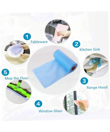 3 Rolls Kitchen Cloth 150 Sheets Disposable Dish Cloths Cleaning Cloths All Purpose Dish Cloths Non Woven Blue Cloths Wash for Kitchen Bathroom Window Glass - Buy Online on GoSupps.com