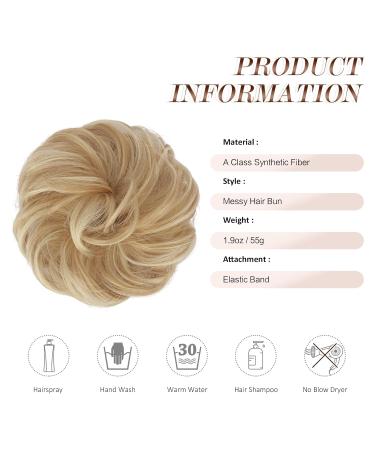 Fine Hair Part with Rubber Band | Large Dutt Hair Tie & Extensions for Women | Dark Gold Mixture Blonde 55g - Buy Online on GoSupps.com