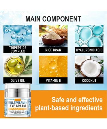 Collagen Complex Eye Cream Moisturizing & Firming Under Eye Treatment with Tripeptide Complex Rice Bran & Olive Oil Hydrating Anti-Aging Cream for Dark Circles Puffiness & Wrinkles 1.764oz - Buy Online on GoSupps.com