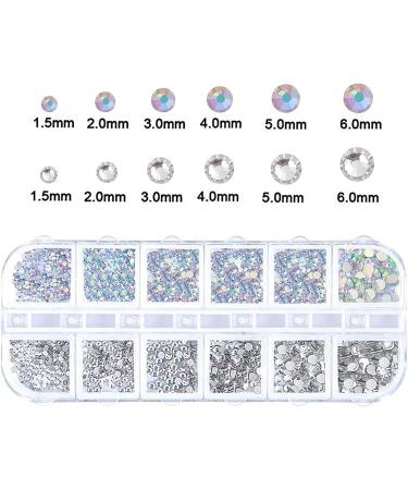 1500 Rhinestone Set for DIY Nail Art - 6 Sizes Glitter Stones with Tweezers & Dotting Pen - Crystal Nail Decorations - Buy Online on GoSupps.com