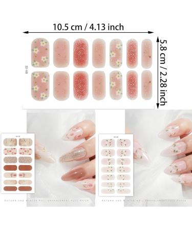 8 Sheets Gel Nail Polish Strips Stickers Spring Flowers Gloss Full Nail Wraps Stickers Self Adhesive Nail Art Decal Strips with Nail File Nail Polish Decals for Women Girls Manicure Decoration - Buy Online on GoSupps.com