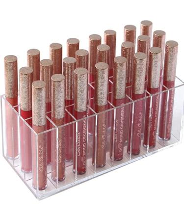 Drerio Lip Gloss Holder & Lipstick Organizer Box - 24 Slot Transparent Makeup Storage - Buy Online on GoSupps.com