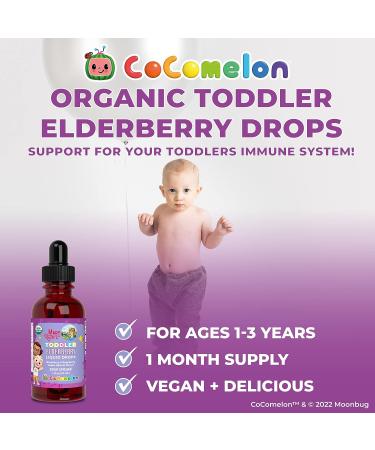 Cocomelon Elderberry Syrup for Toddlers by MaryRuth's USDA Organic Immune Support Drops for Kids Ages 1-3 Years Blueberry Raspberry Flavor Vegan & Non-GMO 1 Oz - Buy Online on GoSupps.com