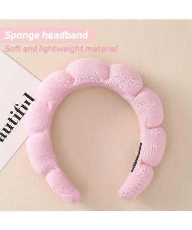 Feliciay Spa Headband for Women Sponge Terry Towel Cloth Fabric Head Band Puffy Makeup Headband Skincare Face Makeup Removal Washing Shower Cute Hair Accessories(Pink) - Buy Online on GoSupps.com