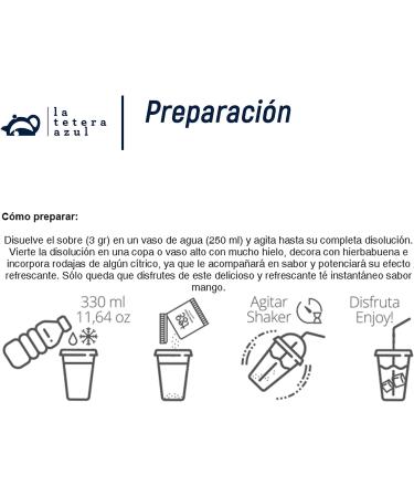 PHARMADUS LA TETERA AZUL Cold Green Tea Flavor Red Fruit Cold infusion powder Tea Tac Box of 20 envelopes - Buy Online on GoSupps.com