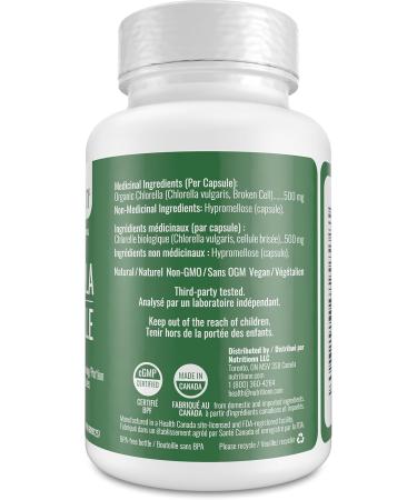 Chlorella by Nutritionn - Source of Antioxidants - 1000 mg Once Daily 500 mg Capsules - Premium 100% Pure and Natural Nutrient Supplement - Buy Online on GoSupps.com