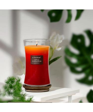 Aroma Naturals 3-Layer Scented Candle 21.52 oz - Apple Cinnamon | 100 Hours Burn Time | Natural Soy Wax with Wooden Lid - Buy Online on GoSupps.com