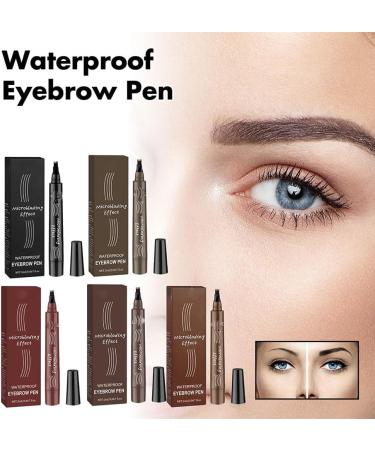 2024 Upgraded Natural Brows Eyebrow Pen 3D Waterproof Microblading Eyebrow Pencil Magic Contouring Pen Long-Lasting 4 Tipped Precise Brow Pen for Natural Makeup (Black) - Buy Online on GoSupps.com
