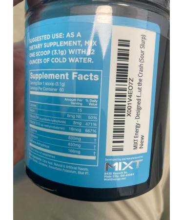 MIXT Energy Drink Mix Energy Powder 8 Hour Energy Formula Designed for Concentration Focus and Hours of Energy Without the Crash Sugar Free (60 Servings Sour Slurp) - Buy Online on GoSupps.com