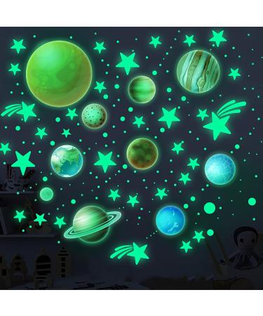 Glow in The Dark Stars Wall Stickers - 445 PCS Ceiling Stars Planets Kids Wall Decors in Green Light - Perfect for DIY Bedroom and Nursery Decor - Buy Online on GoSupps.com