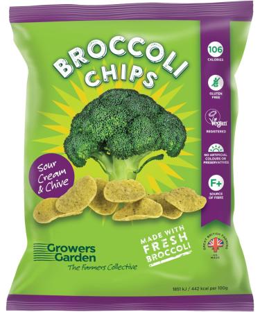 Broccoli Chips - Mixed Case (Sharing Bags x12) - Healthy Snacks by Growers Garden | Vegan Crisps | Gluten Free + Dairy Free | Lunchbox Snack - Buy Online on GoSupps.com