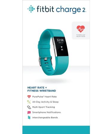 Renewed Fitbit Charge 2 Heart Rate + Fitness Wristband - Teal Small (5.5 - 6.7 Inch) - Buy Online on GoSupps.com