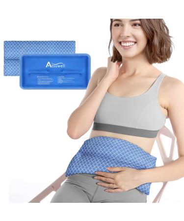 Atsuwell Microwave Heating Pad and Gel Ice Pack Combo for Hot Cold Therapy, 2 Packs 14x7.5" Moist Heat Pad and Ice Pack for Injury, Swelling, Sore Muscle, Cramps, Joint Pain Relief