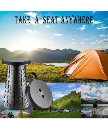 R&D FUTURE 2023 Upgraded Telescopic Stool - Lightweight, 400lbs Load Capacity, Collapsible/Portable Seat for Indoor/Outdoor Use - Retractable Folding Stool for Adults (Black) - Buy Online on GoSupps.com