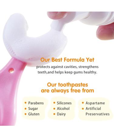 Kids Foam Toothpaste with Low Fluoride | U-Shaped Toothbrush | Anticavity Foaming Toothpaste - Orange Flavor - Buy Online on GoSupps.com