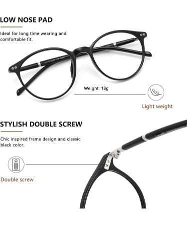 Cyxus Women's Blue Light Filter Round Glasses | Fashionable Anti-Harmful Blue Light Protection | Black 8002 for PC & Cell Phone Use - Buy Online on GoSupps.com