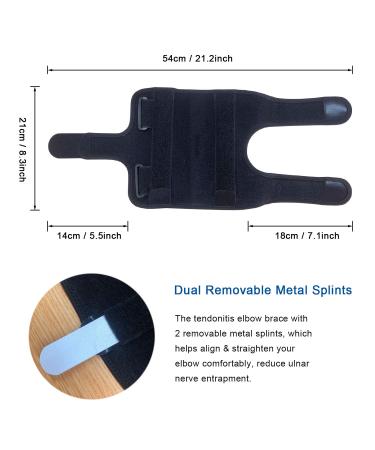 LiberShine Adjustable Neoprene Elbow Brace for Tendonitis Relief - Breathable Arm Stabilizer for Tennis Elbow, Weightlifting, Joint Pain - Cubital Tunnel Splint Included - Buy Online on GoSupps.com