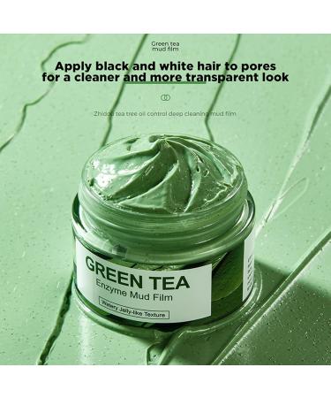 Organic Green Tea Enzyme Face Mud Mask - Deep Cleansing Blackhead Remover & Hydrating Peel-Off Mask for All Skin Types - Buy Online on GoSupps.com