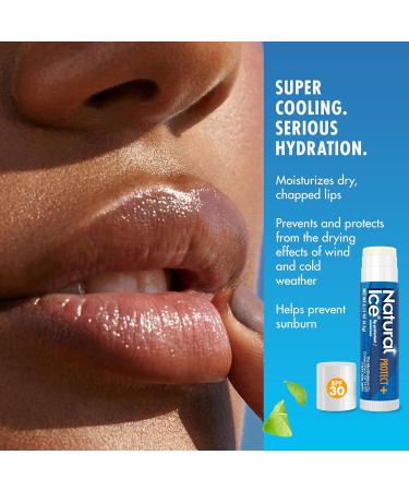 Mentholatum Natural Ice Protect+ Broad Spectrum SPF 30 Medicated Lip Balm 0.15 Ounce (Pack of 2) - Buy Online on GoSupps.com