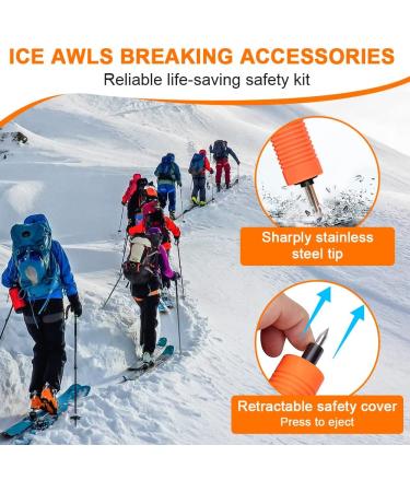 Retractable Ice Awls Kit - Ice Fishing Safety Picks Tool with Flexible Tips - Portable Emergency Gear for Skating and Walking on Ice (2 Pack) - Buy Online on GoSupps.com
