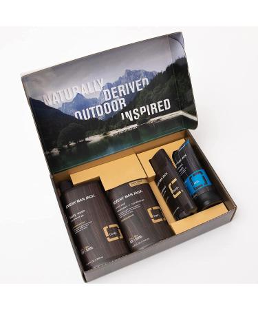 Every Man Jack Sandalwood Body Set - Clean & Gentlemanly Bath Set for Men - Body Wash, 2-in-1 Shampoo, Deodorant & Face Wash - Buy Online on GoSupps.com
