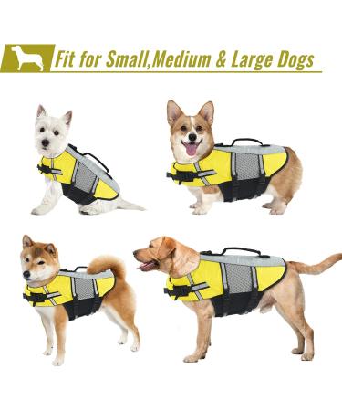 Alagirls Dog Life Jacket | Puppy Rescue Vest for Small & Medium Dogs | Secure & Stylish Yellow Pet Vest for Swimming Pool & Boating (40-50cm Chest) - Buy Online on GoSupps.com