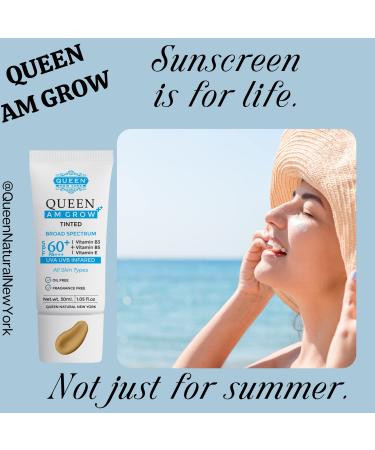 QUEEN AM GLOW Tinted Sunscreen SPF 60 PA+++ Primer Anti-Aging Moisturizer by Queen Natural New York - Buy Online on GoSupps.com