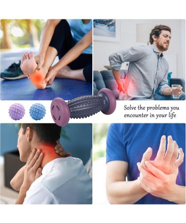 Zsmjaer 3-Part Foot Massage Set - Hedgehog Ball Oval Roller & Massage Balls for Fascia Relief & Relaxation - Perfect for Feet Hands Arms Neck (Purple) - Buy Online on GoSupps.com