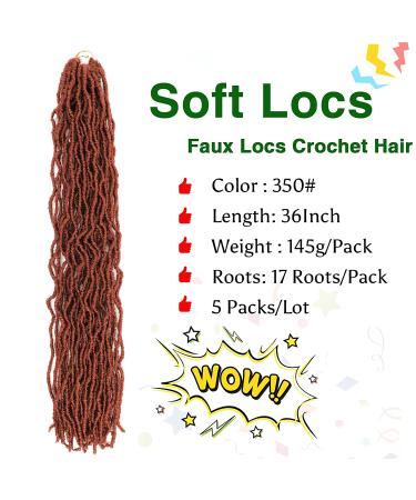 Soft Locs 36 Inch Crochet Hair 5 Pack Faux Goddess Locs Synthetic Curly Extension - 350# - Pre-looped Crochet Braids - Buy Online on GoSupps.com
