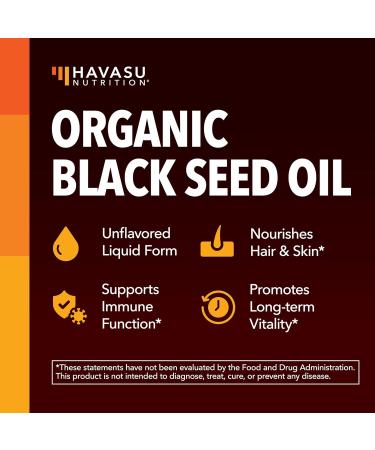 Organic Black Seed Oil Cold Pressed Liquid - Black Cumin Supplement for Immune System Function Digestive Support Hair Nourishment & Overall Health - 8 Fl Oz - Unflavored Non-GMO Vegan Organic Liquid - Buy Online on GoSupps.com