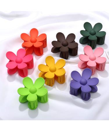8PCS Acrylic Flower Hair Claw Clips for Women - Pastel Floral Shaped Hair Barrettes - Strong Hold Jaw Clamp for Styling Thick & Thin Hair - Buy Online on GoSupps.com