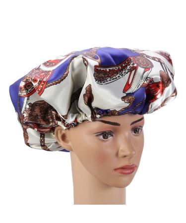 Beaupretty Silk Shower Cap for Women - Breathable Hair Care Hat with Elastic Band (Blue) - Ideal for Salon & Nighttime Use - Buy Online on GoSupps.com
