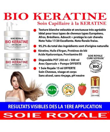 ORGANIC KERATIN Hair Care 250 ml ORGANIC Natural Mask Repairs Hydrates Nourishes Detangles Smoothes all hair types Free 1 ORGANIC Royal Silk Serum Silky Treatment 15 ml - Buy Online on GoSupps.com