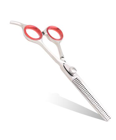 Professional Hairdresser Thinning Scissor with Hook 6" with Dial Spring Screw - Anti-Rust Barber Scissor - Razor-Edge Steel Hair Thinning Scissors for Texturing - Finger Ring Pads - for Hair Types Thinning Scissor 6"