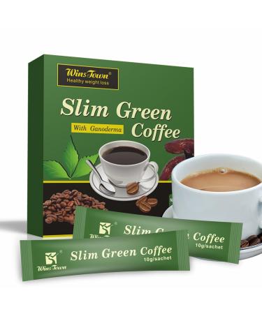 RASPIO Green Slimming Coffee With Ganoderma - 180G Instant Coffee For Weight Management Natural Slimming Blend With Reishi Mushroom Dietary Supplement