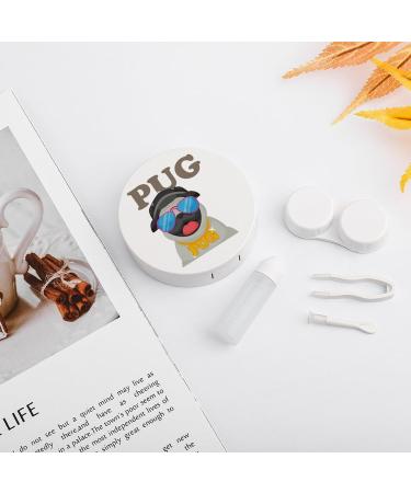 Cool Pug Cute Contact Lens Case - Portable Round Storage Box Kit with Mirror for Travel & Daily Use - Buy Online on GoSupps.com