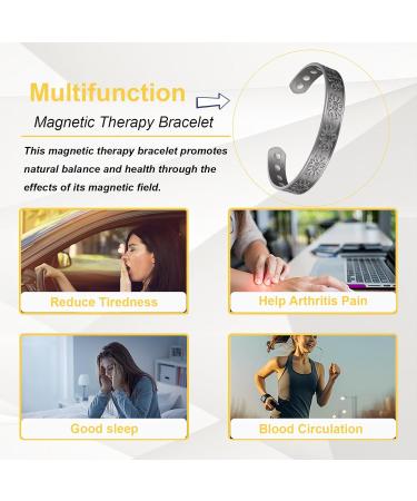 Shop Stylish Copper Bracelets for Men & Women - Adjustable Retro Silver Magnetic Jewelry for Arthritis Relief - Buy Online on GoSupps.com