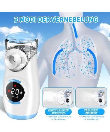 Wholede Digital Inhalation Device for Kids & Adults | Quiet Portable Nebulizer with Countdown Timer 2 Masks & Mouthpiece - Buy Online on GoSupps.com