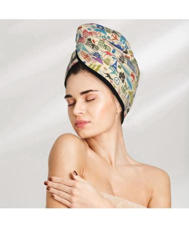 Shop Famous Places Microfiber Hair Towel - Super Absorbent & Quick Dry for Long Curly & Thick Hair | Soft Coral Velvet Wrap for Women - Buy Online on GoSupps.com
