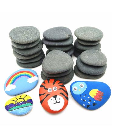 Lifetop 24PCS Painting Rocks  2-3 Inches DIY Rocks Flat & Smooth Kindness Rocks for Arts  Crafts  Decoration  Medium Rocks for Painting Hand Picked for Painting Rocks