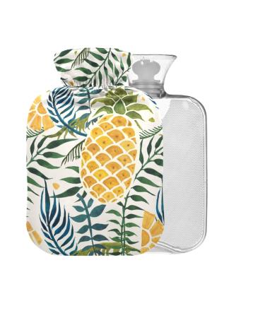 Hot Water Bottle with Cover Pineapple BPA Free 2L Large Hot Water Bag for Cramp Pain Relief