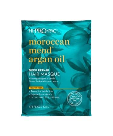 HI PRO PAC Moroccan Mend Argan Oil Deep Repair Hair Masque Treats Dry Brittle Hair Replenishes Moisture Revives Pack of 2