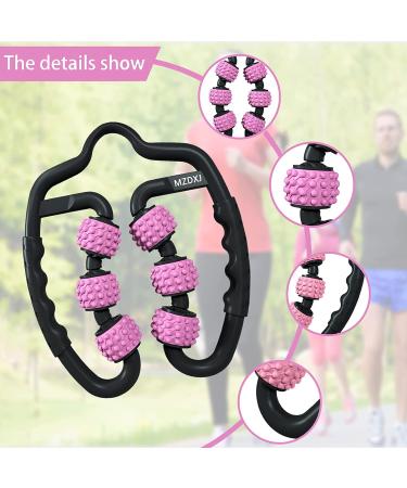 MZDXJ Fit Roller Pro Six-Wheel Fascia Muscle Roller - Relieve Muscle Soreness, Reduce Cellulite - Deep Tissue Massage Roller (Black/Pink) - Buy Online on GoSupps.com
